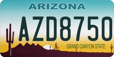 AZ license plate AZD8750