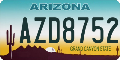AZ license plate AZD8752
