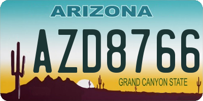 AZ license plate AZD8766