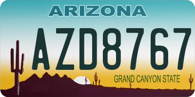 AZ license plate AZD8767
