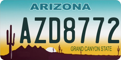 AZ license plate AZD8772