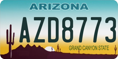 AZ license plate AZD8773