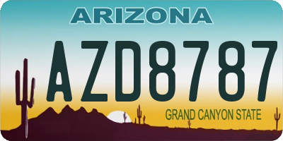 AZ license plate AZD8787