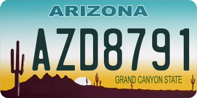 AZ license plate AZD8791