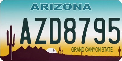 AZ license plate AZD8795