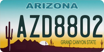 AZ license plate AZD8802