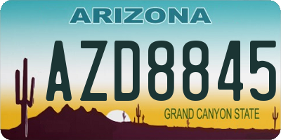 AZ license plate AZD8845