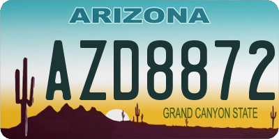 AZ license plate AZD8872