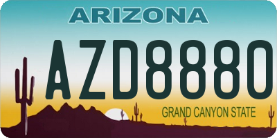 AZ license plate AZD8880