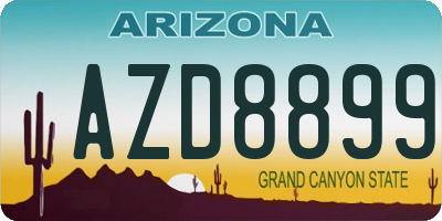 AZ license plate AZD8899