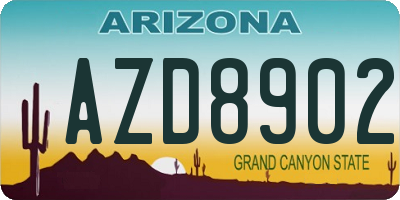 AZ license plate AZD8902