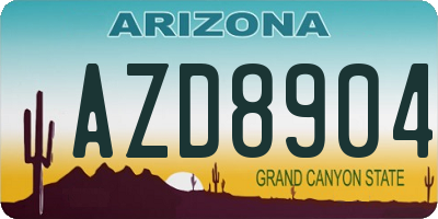 AZ license plate AZD8904