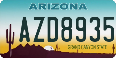 AZ license plate AZD8935