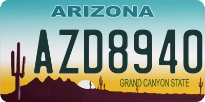 AZ license plate AZD8940