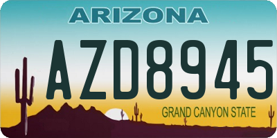 AZ license plate AZD8945
