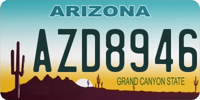 AZ license plate AZD8946