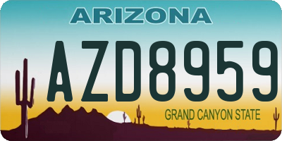 AZ license plate AZD8959
