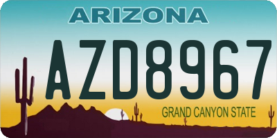 AZ license plate AZD8967