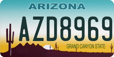 AZ license plate AZD8969
