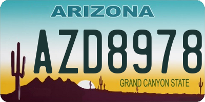 AZ license plate AZD8978