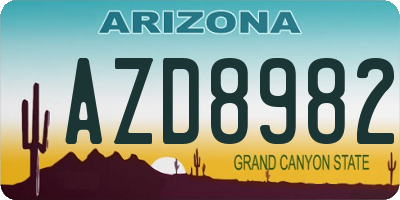 AZ license plate AZD8982