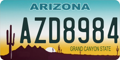AZ license plate AZD8984