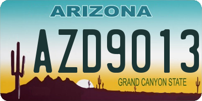 AZ license plate AZD9013