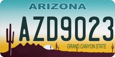 AZ license plate AZD9023