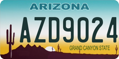 AZ license plate AZD9024