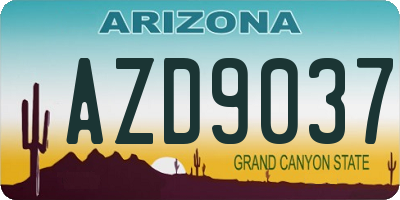 AZ license plate AZD9037