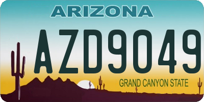 AZ license plate AZD9049