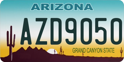 AZ license plate AZD9050
