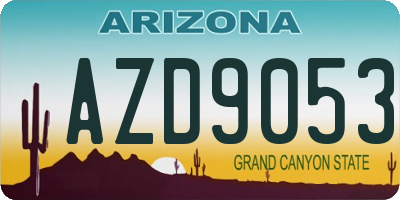 AZ license plate AZD9053