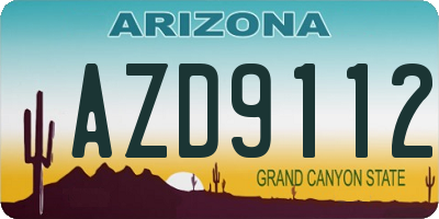 AZ license plate AZD9112