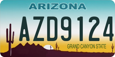 AZ license plate AZD9124