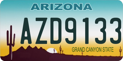 AZ license plate AZD9133