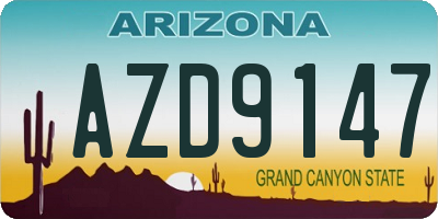 AZ license plate AZD9147