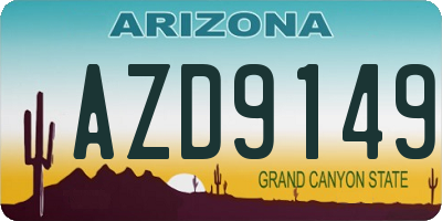 AZ license plate AZD9149