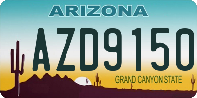 AZ license plate AZD9150