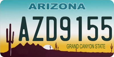 AZ license plate AZD9155