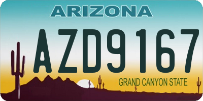 AZ license plate AZD9167