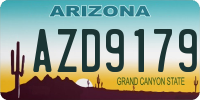 AZ license plate AZD9179