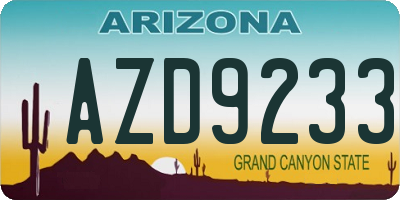AZ license plate AZD9233