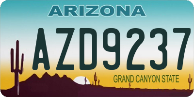 AZ license plate AZD9237