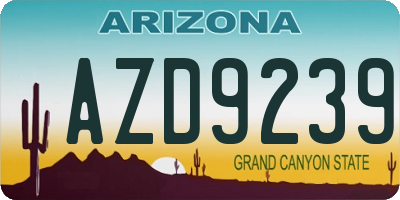 AZ license plate AZD9239