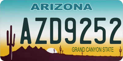 AZ license plate AZD9252