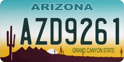 AZ license plate AZD9261