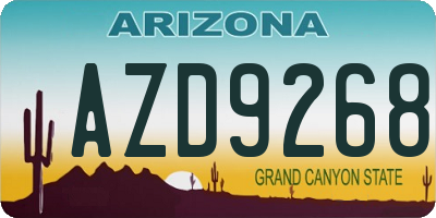 AZ license plate AZD9268