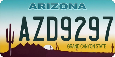 AZ license plate AZD9297