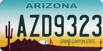 AZ license plate AZD9323